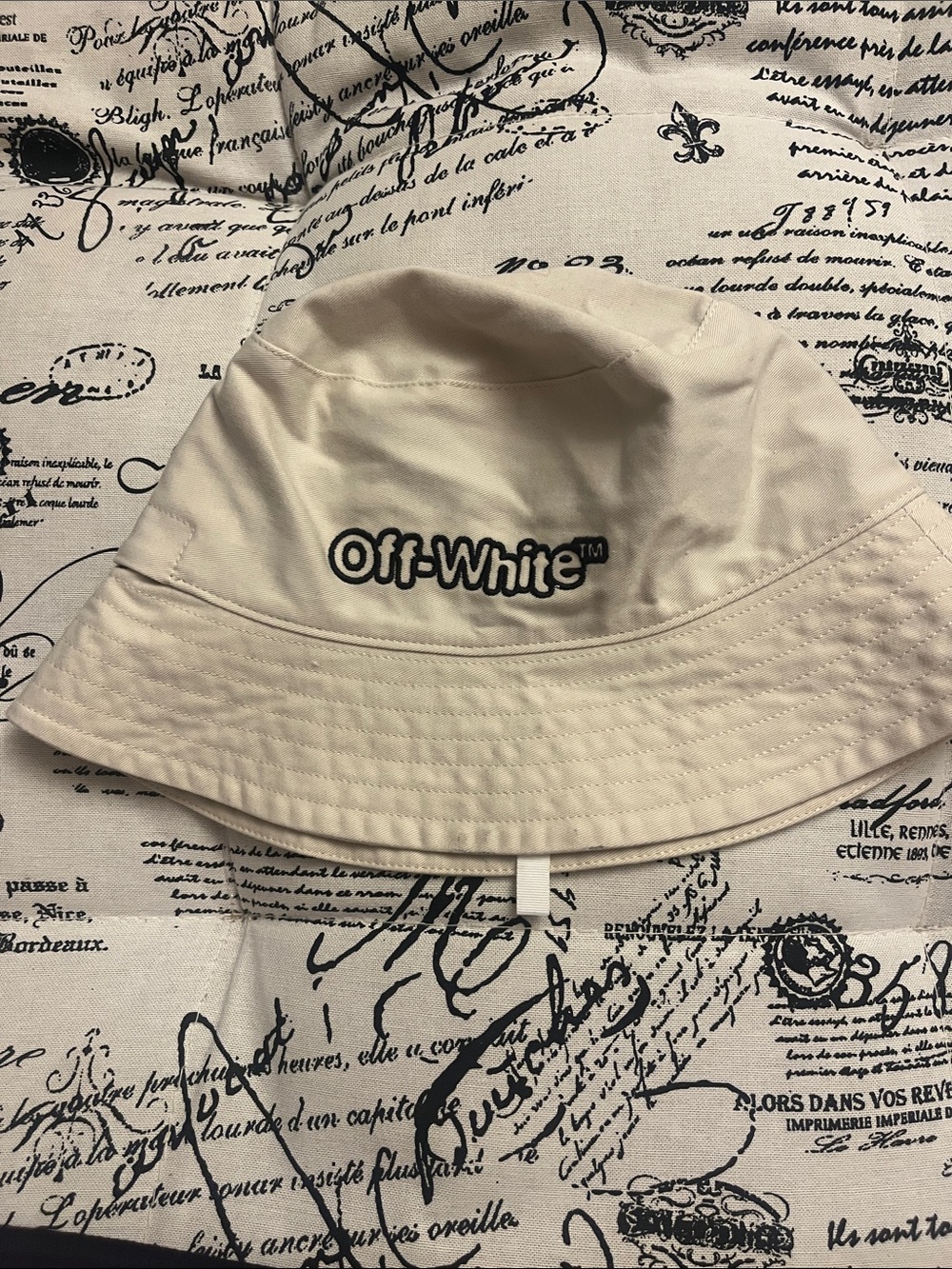 Off-White Beige Bucket Hat